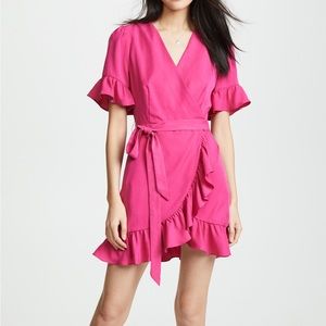Line & Dot Wrap Mini Dress